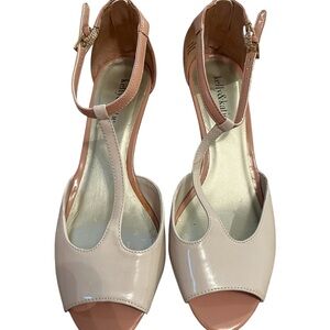 Kelly & Katie Blush and Cream wedges - Freida style - 8.5 - blush and cream